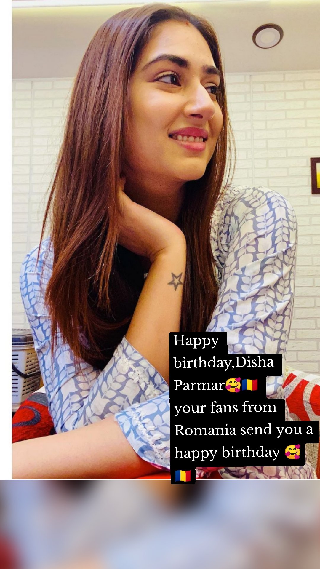 Happy birthday,Disha Parmar🥰🇷🇴
your fans from Romania send you a happy birthday 🥰🇷🇴
